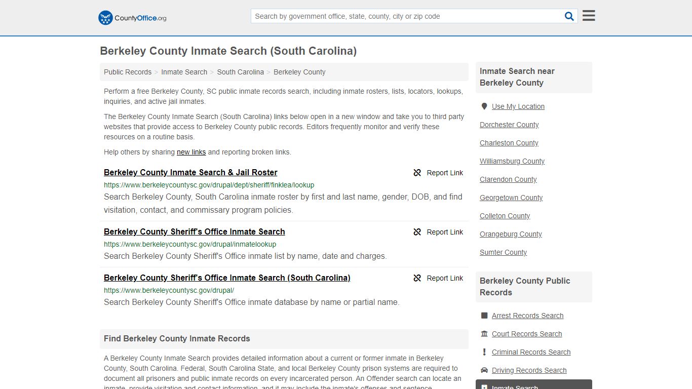 Inmate Search - Berkeley County, SC (Inmate Rosters ...
